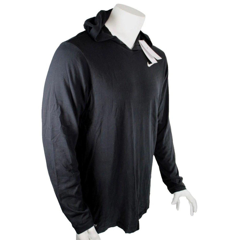 Nike Dri-FIT Hoodie Men's Medium Black Lightweight Pullover Activewear SportNWT - Picture 3 of 12